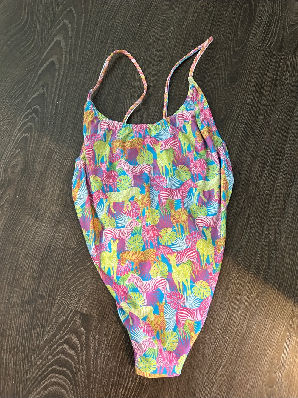 Taj by Sabrina Crippa Vibrant Multicolor Zebra Print One-Piece Swimsuit